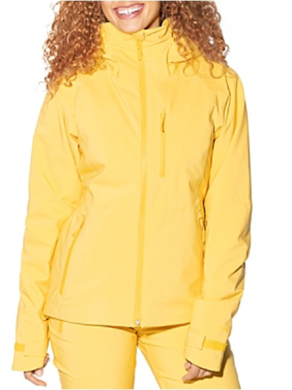 Women’s Yellow Waterproof Ski Jacket with Hood